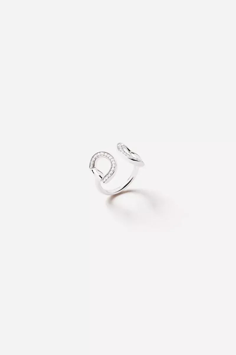 Connection Ring in 18K Gold with White Diamonds - White Gold