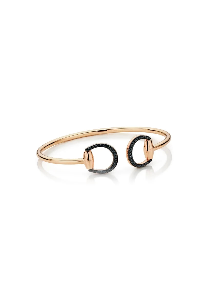 Connection Bangle in Pink Gold with Black Diamonds