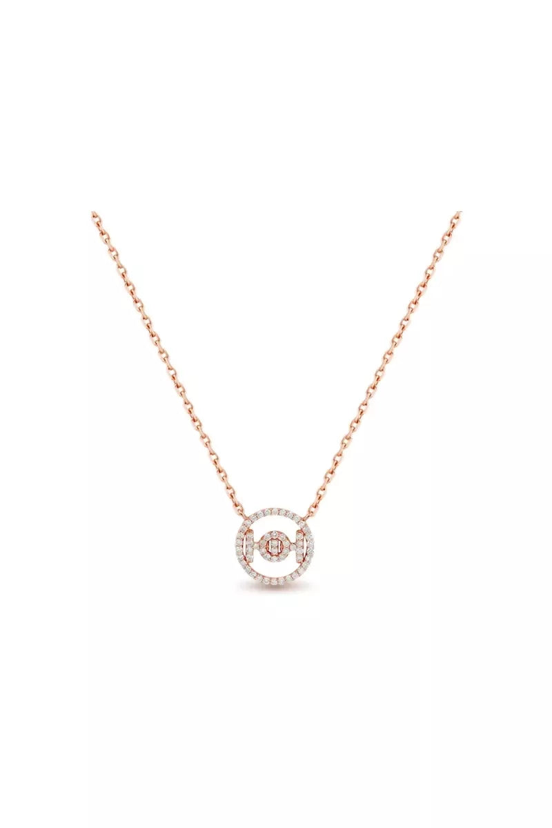 Challenge Necklace in 9K Gold with White Diamonds - Pink Gold