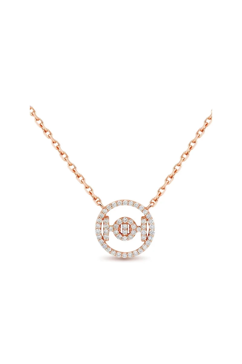 Challenge Necklace in 9K Gold with White Diamonds - Pink Gold