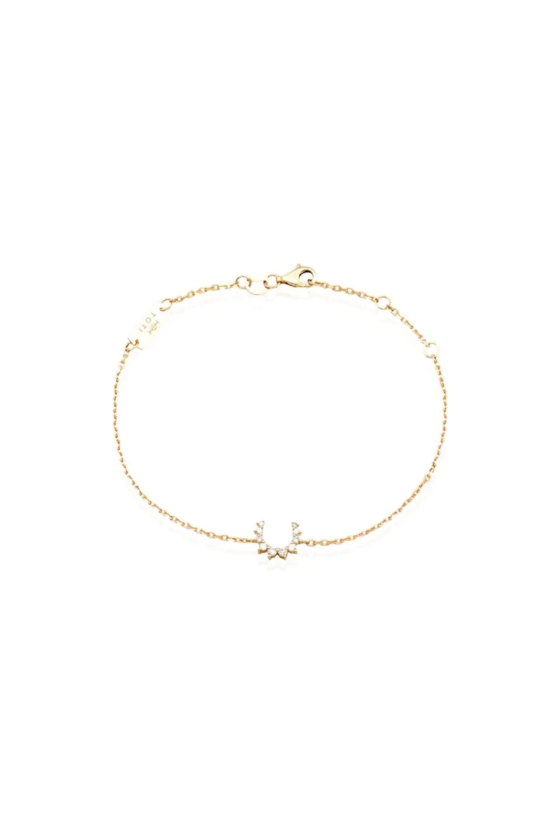 Confidence Bracelet in 9K Gold with White Diamonds - Yellow Gold
