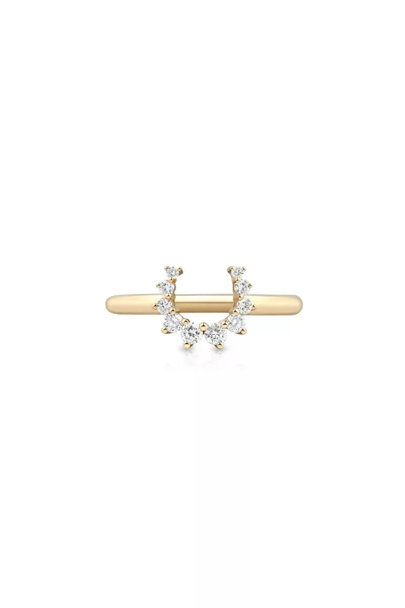 Confidence Ring in 9K Gold with White Diamonds - Yellow Gold