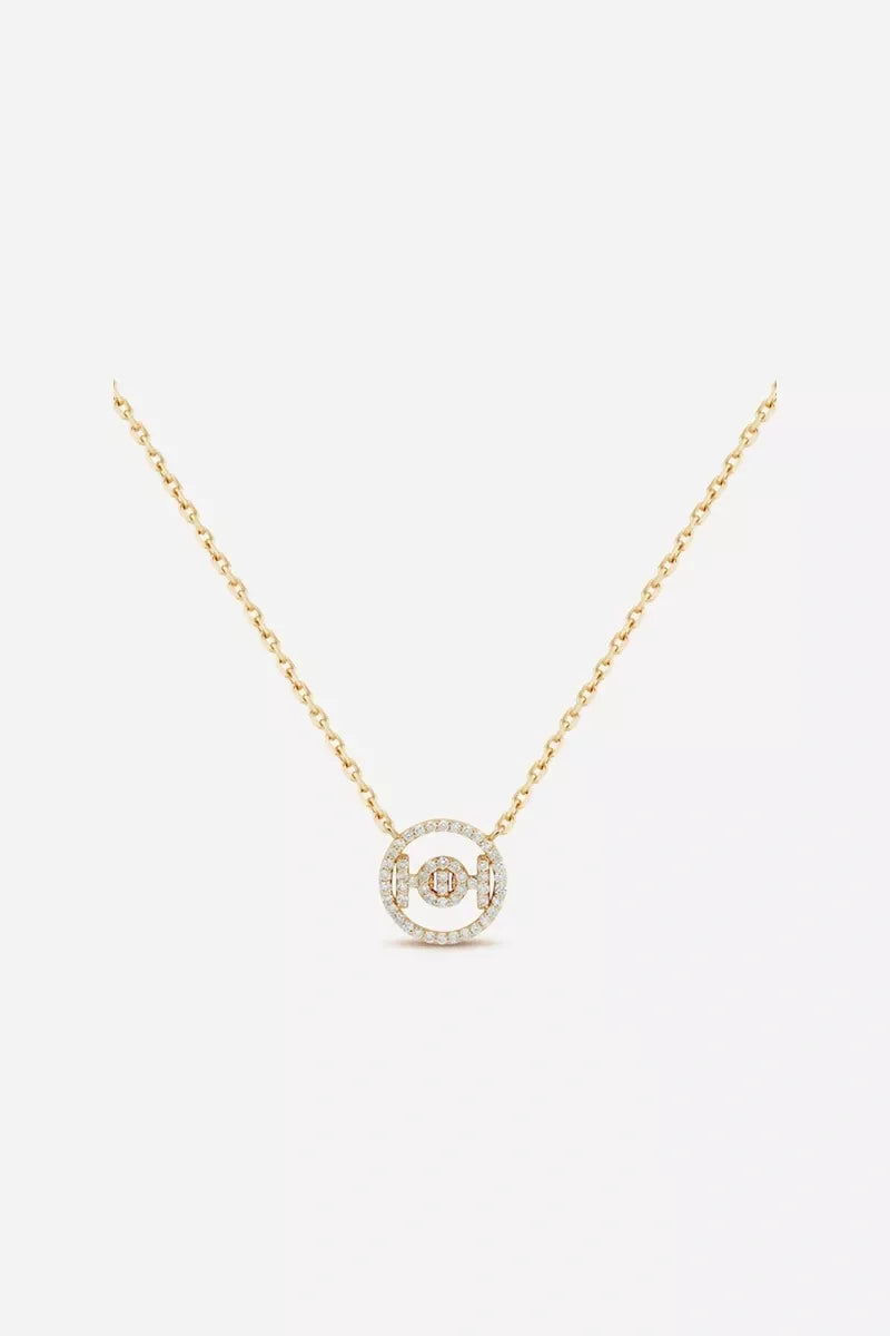Challenge Necklace in 9K Gold with White Diamonds - Yellow Gold
