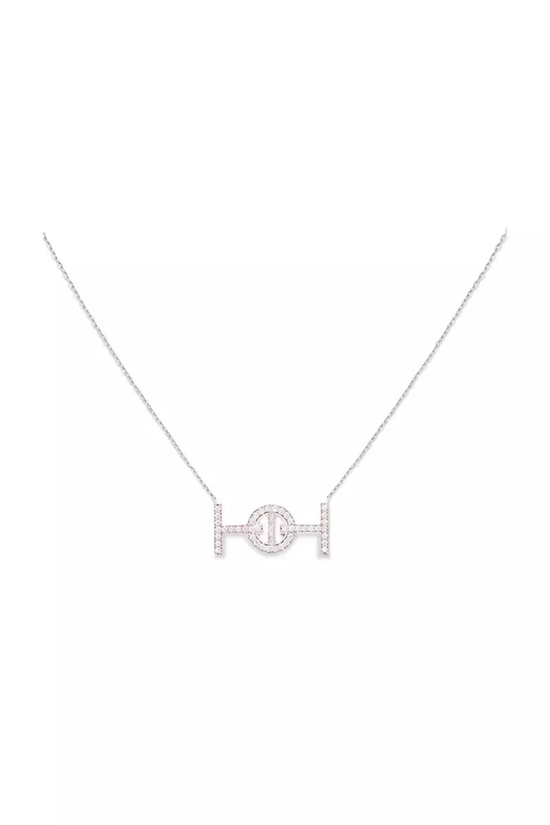 Challenge Necklace in 18K Gold with White Diamonds - White Gold
