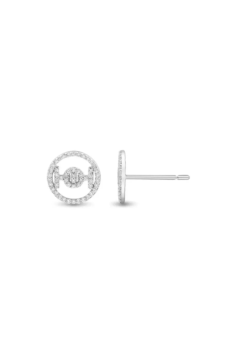 Challenge Studs in 9K Gold - White Gold