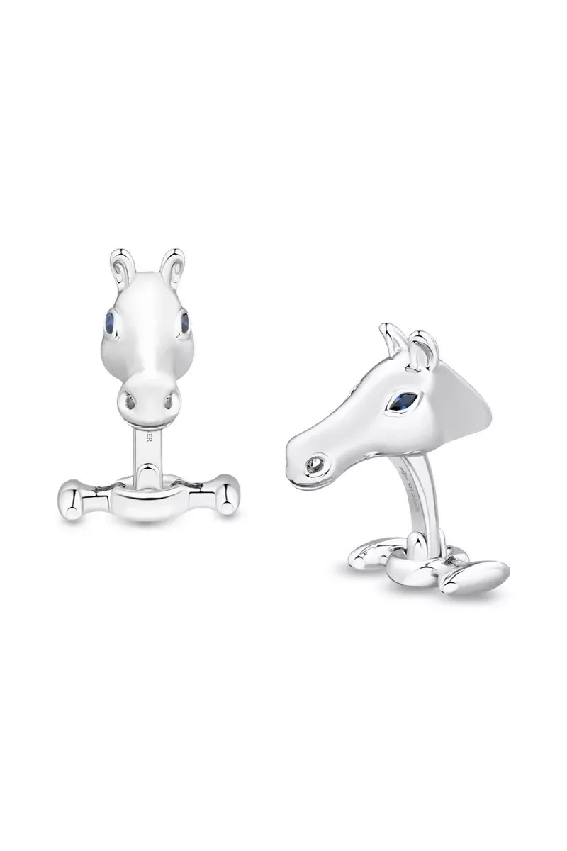 Celebration Horse Head Cufflinks in Silver