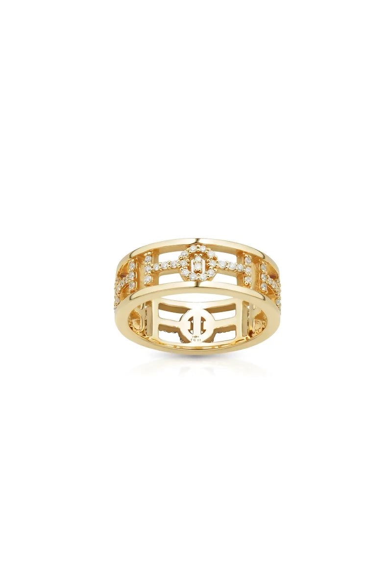 Challenge Ring in 18K Gold with White Diamonds - Yellow Gold