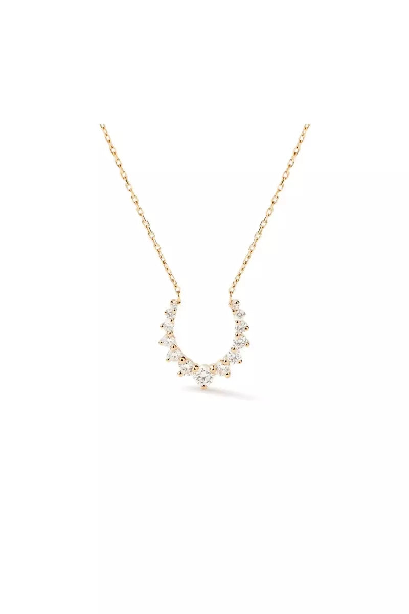 Double Confidence Necklace in 18K Gold with White Diamonds - Yellow Gold