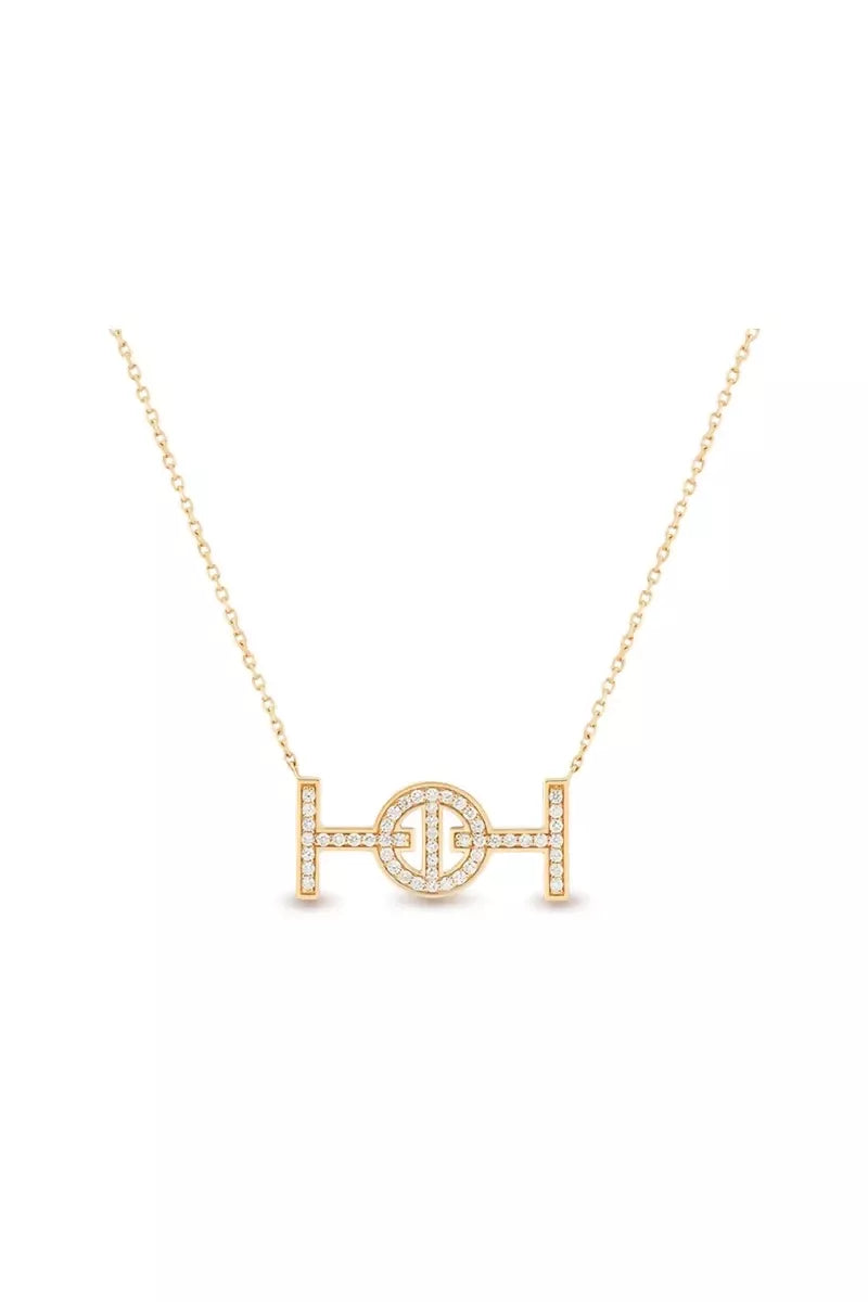 Challenge Necklace in 18K Gold with White Diamonds - Yellow Gold
