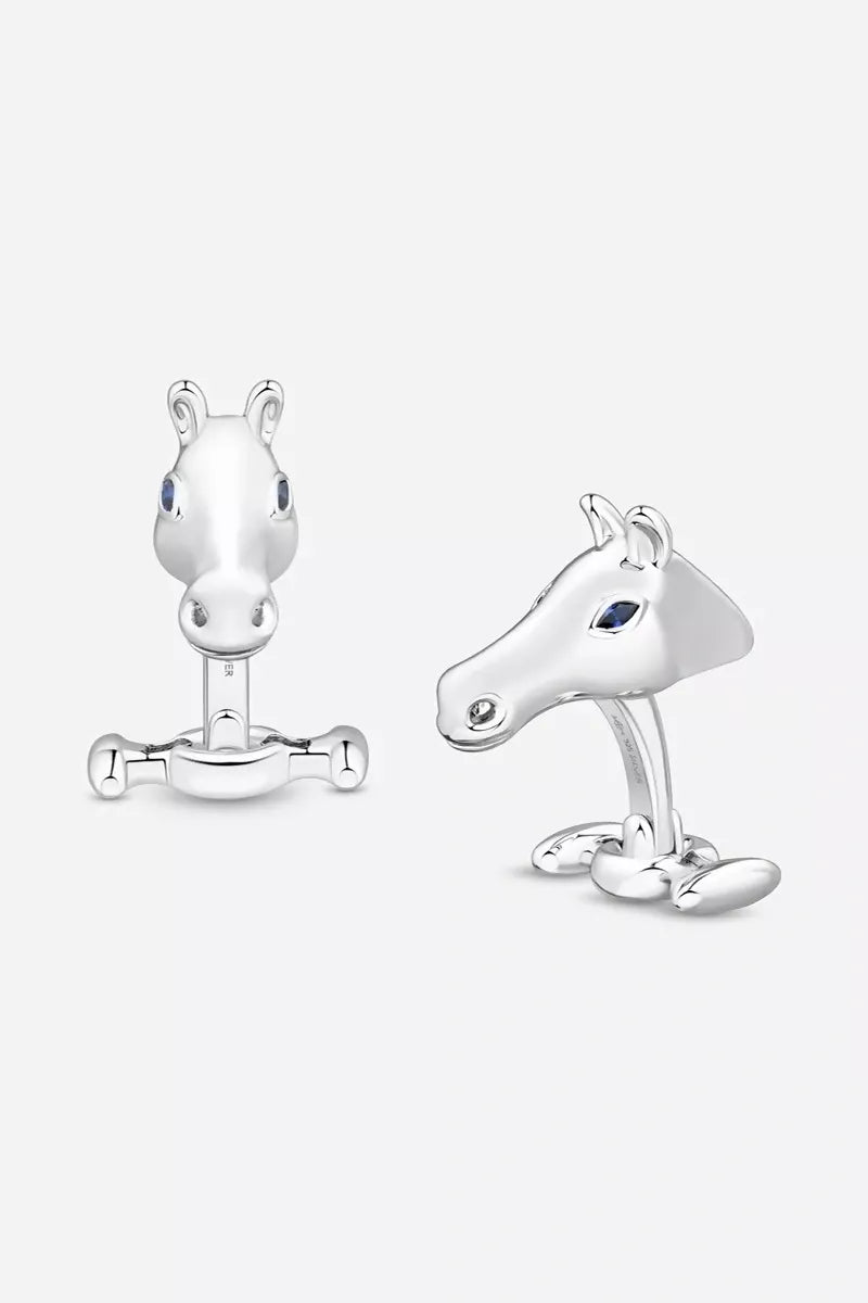 Celebration Horse Head Cufflinks in Silver