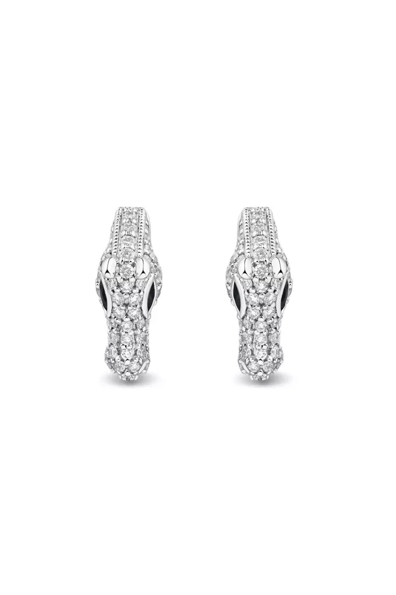 Celebration Horse Head Earrings in 18K Gold with White Diamonds - White Gold