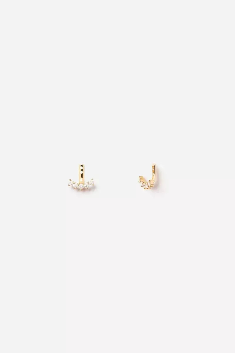 Cuddle Ear Jackets in 18K Gold with White Diamonds - Yellow Gold