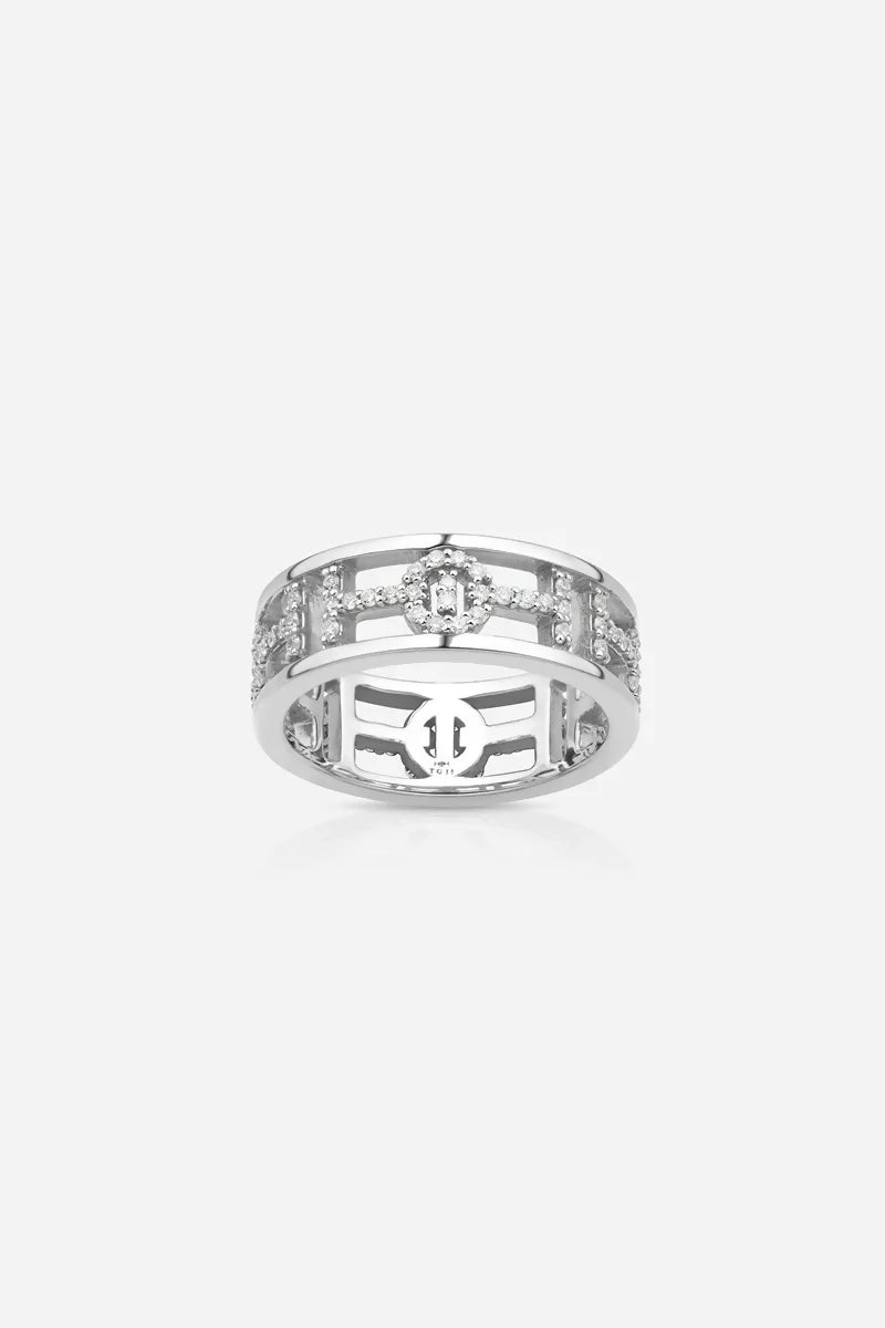 Challenge Ring in 18K Gold with White Diamonds - White Gold