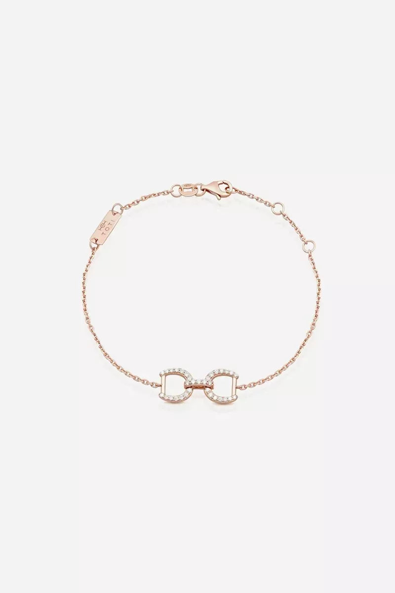 Connection Bracelet in 9K Gold with White Diamonds - Pink Gold