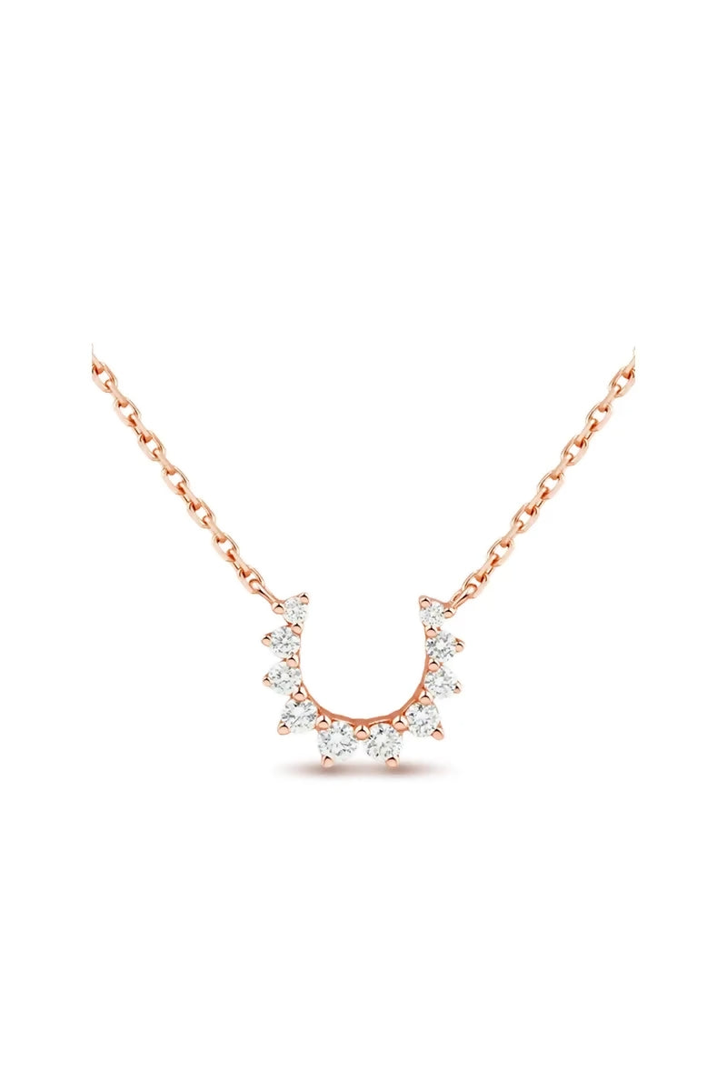 Confidence Necklace in 9K Gold with White Diamonds - Pink Gold