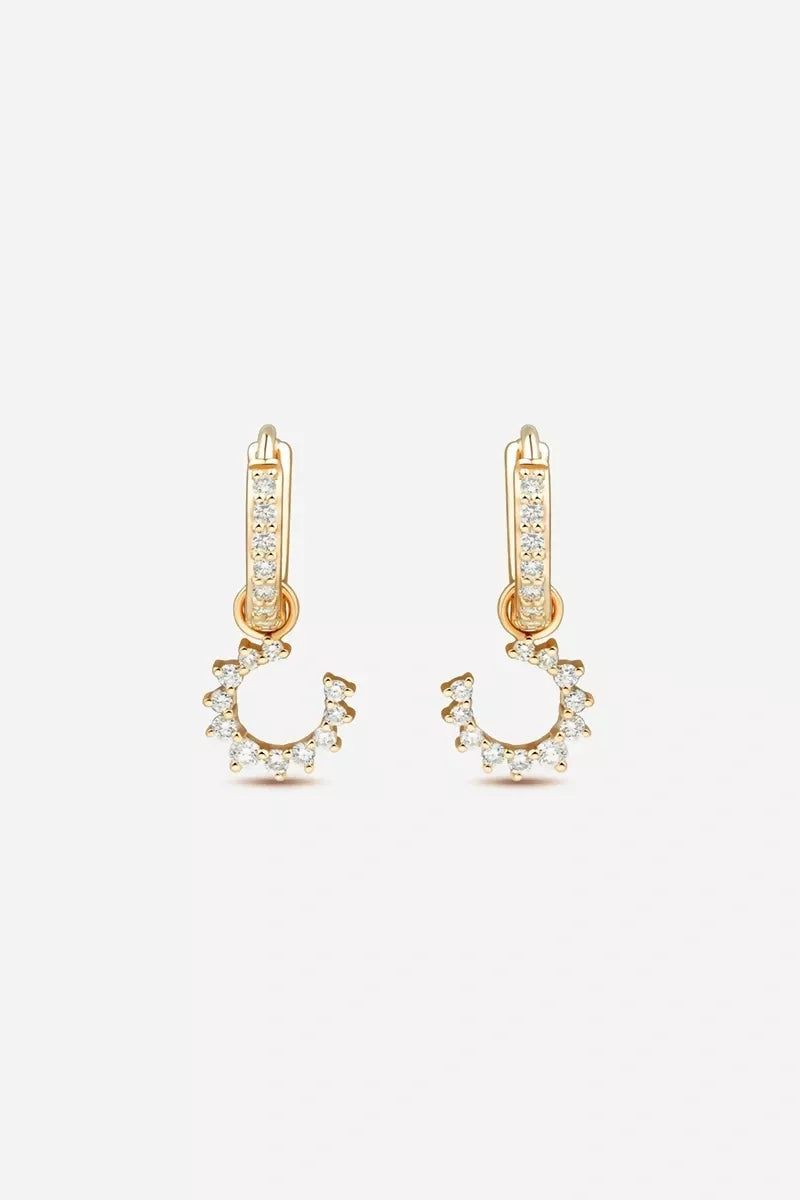 Confidence Hoop Earrings in 9K Gold with White Diamonds - Yellow Gold