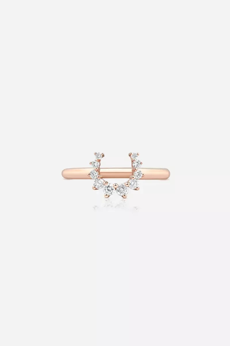 Confidence Ring in 9K Gold with White Diamonds - Pink Gold