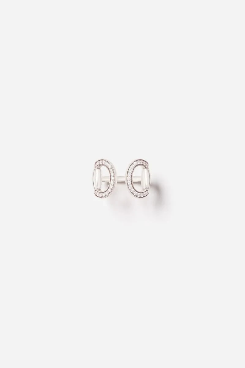 Connection Ring in 18K Gold with White Diamonds - White Gold