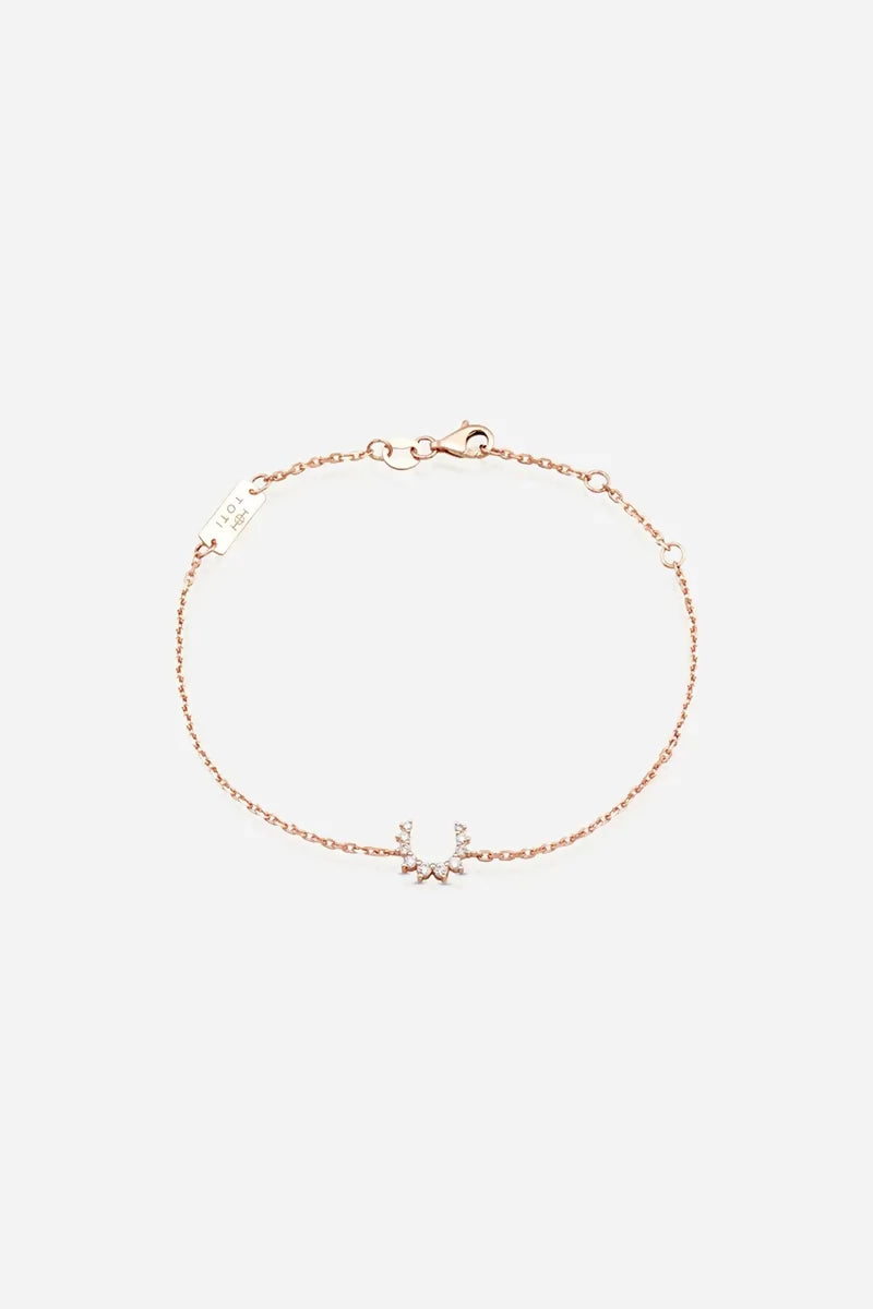 Confidence Bracelet in 9K Gold with White Diamonds - Pink Gold
