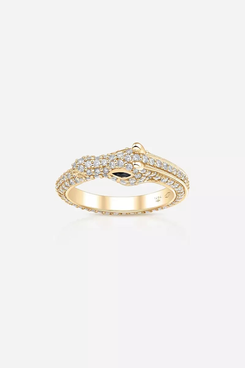 Celebration Horse Head Ring in 18K Gold with White Diamonds - Yellow Gold
