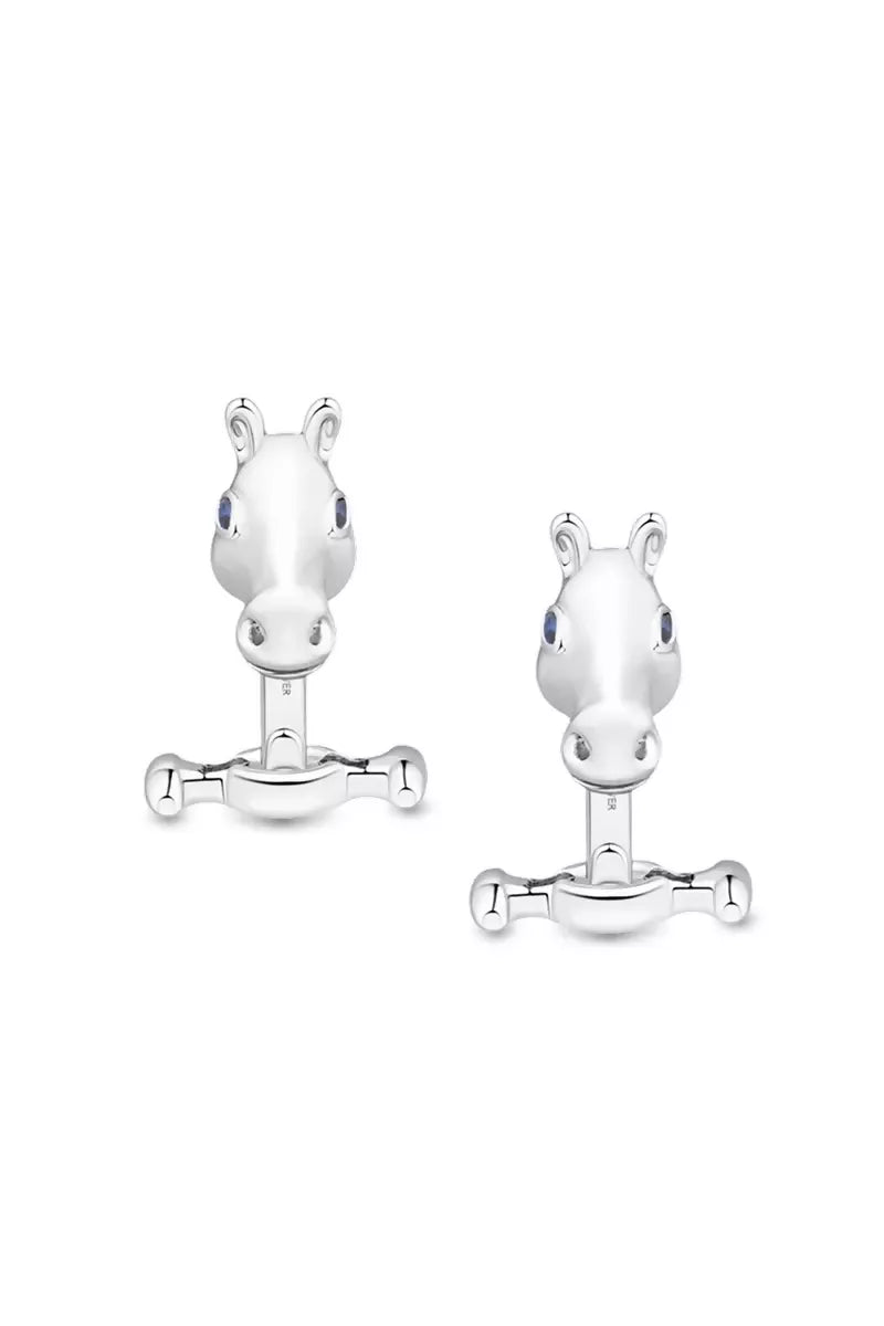 Celebration Horse Head Cufflinks in Silver