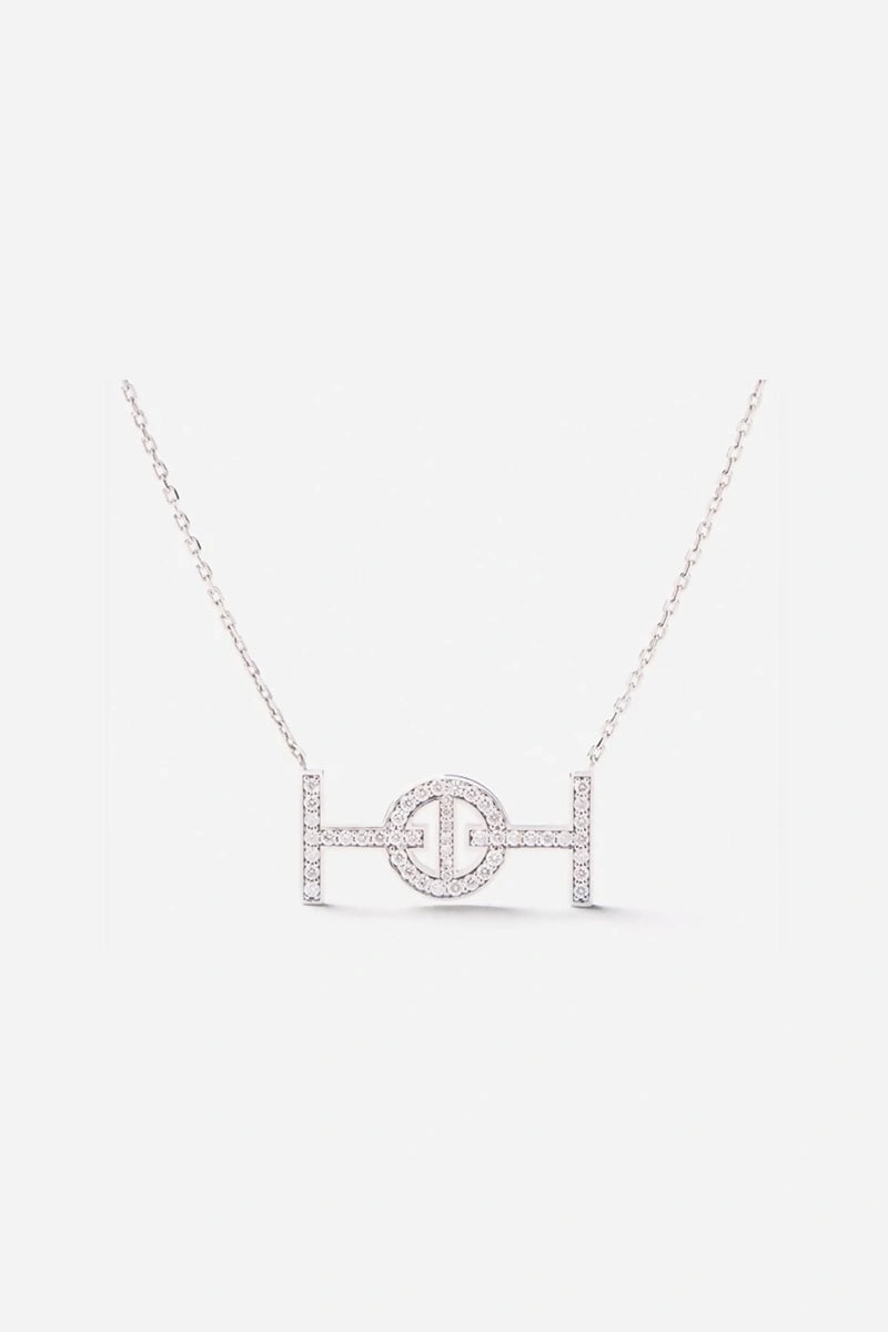 Challenge Necklace in 18K Gold with White Diamonds - White Gold