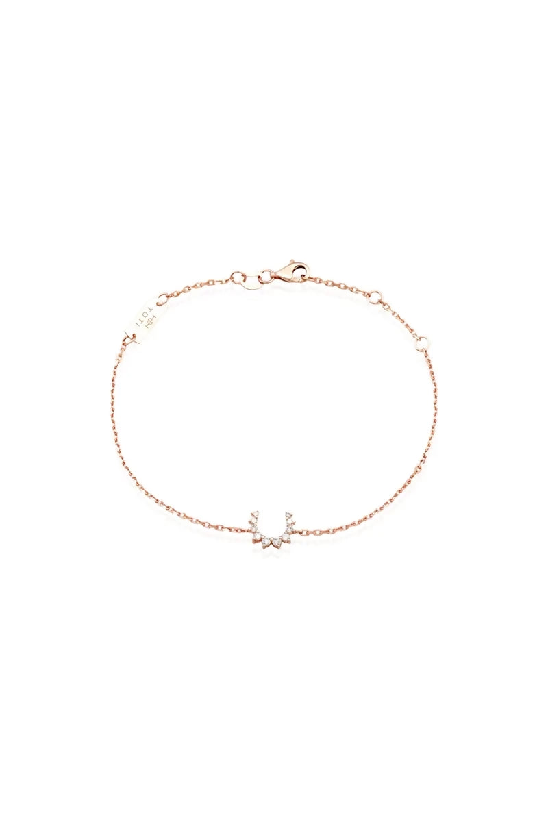 Confidence Bracelet in 9K Gold with White Diamonds - Pink Gold