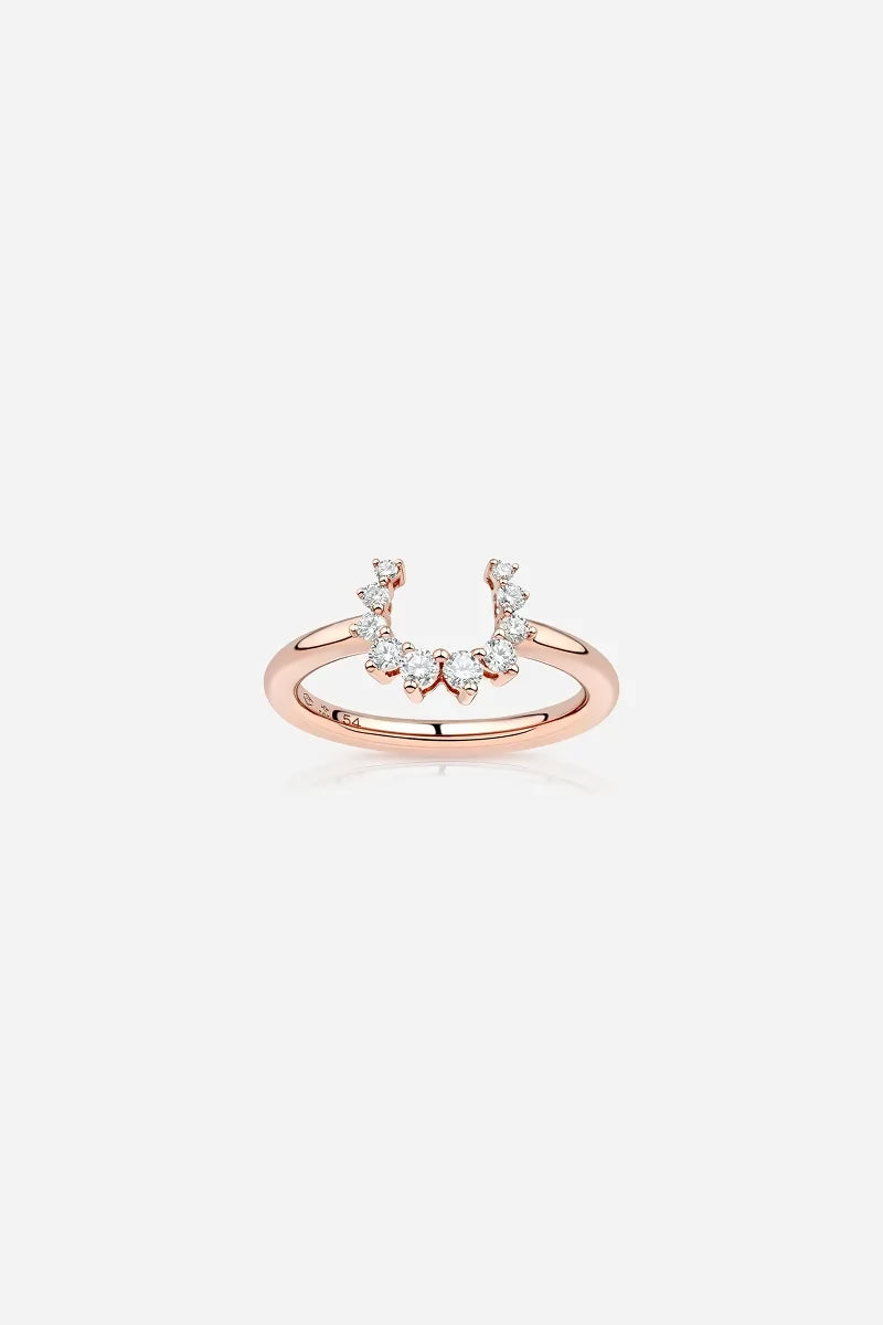 Confidence Ring in 9K Gold with White Diamonds - Pink Gold
