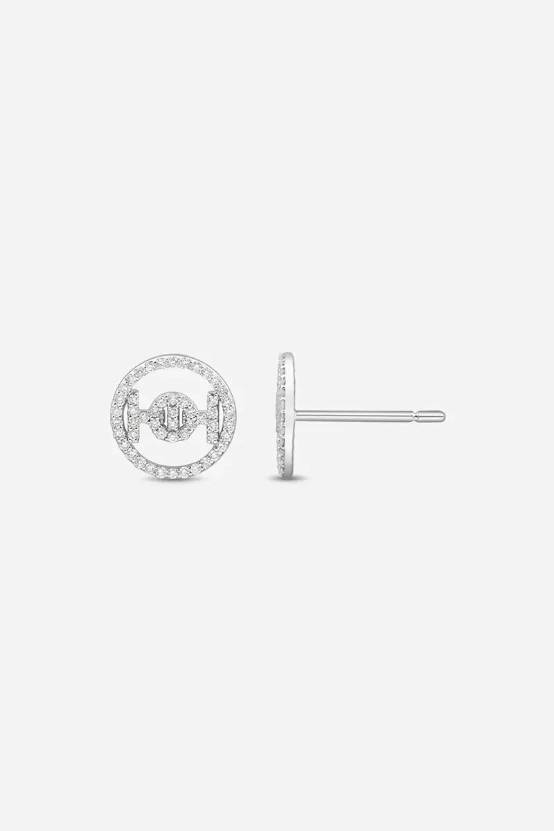 Challenge Studs in 9K Gold - White Gold