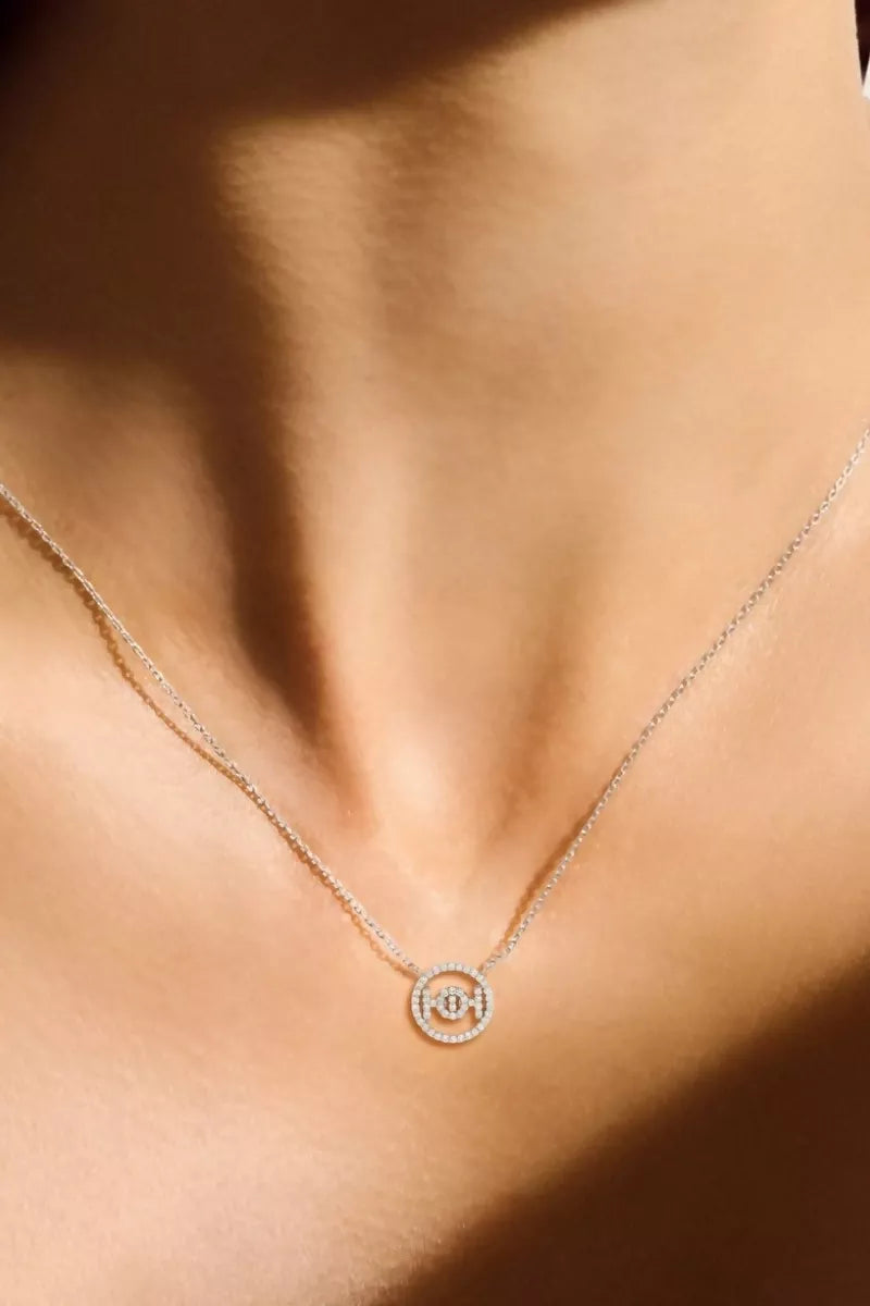 Challenge Necklace in 9K Gold with White Diamonds - White Gold