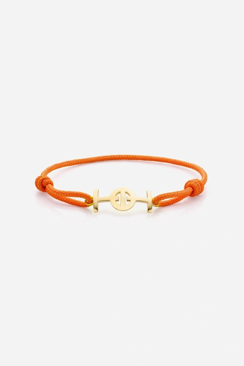 Challenge Cord Bracelet in 9K Yellow Gold - Orange