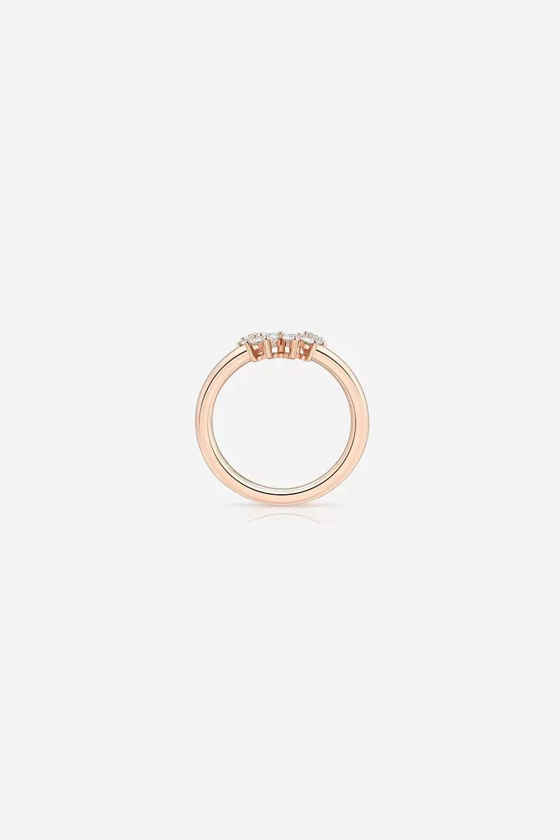 Confidence Ring in 9K Gold with White Diamonds - Pink Gold