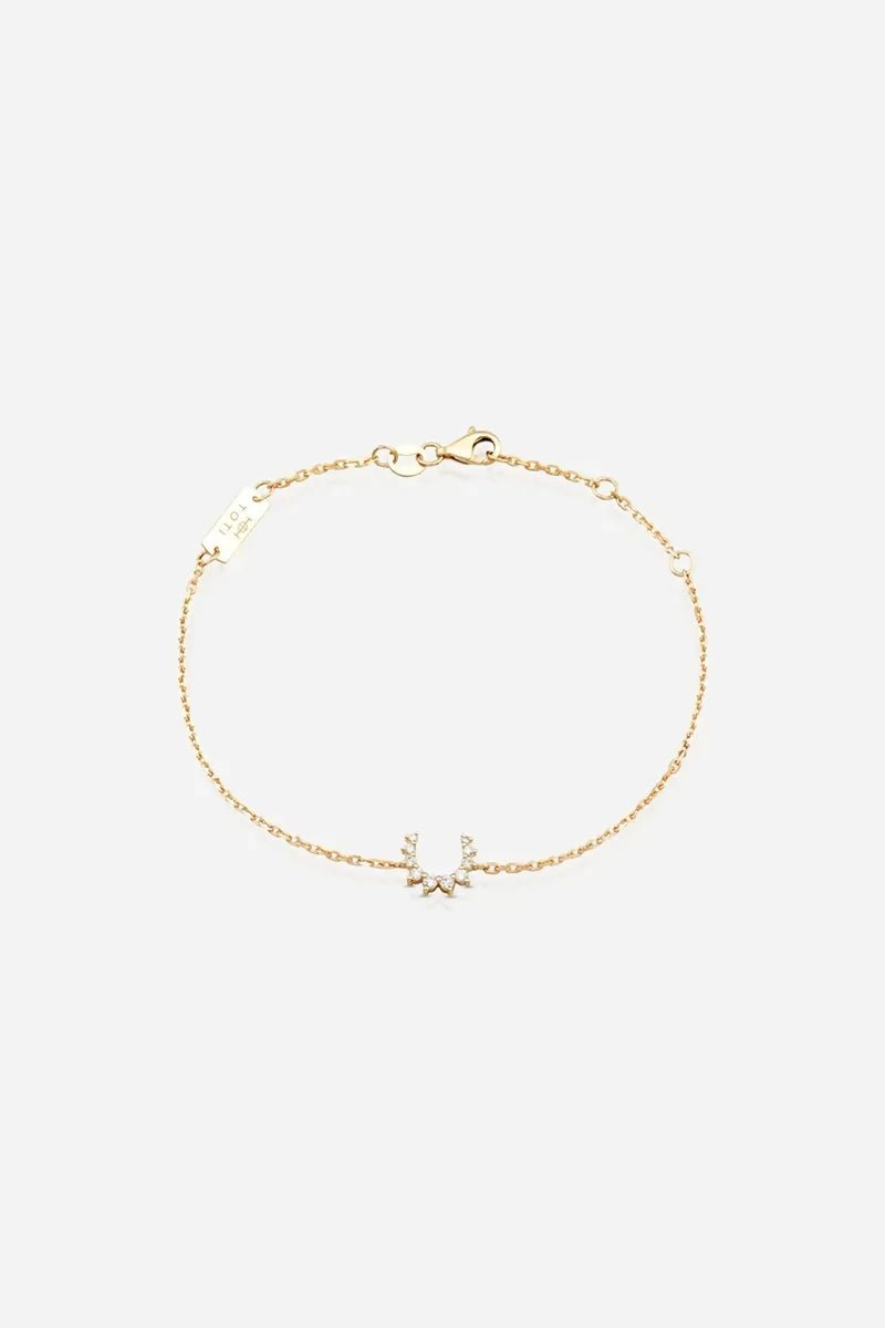 Confidence Bracelet in 9K Gold with White Diamonds - Yellow Gold