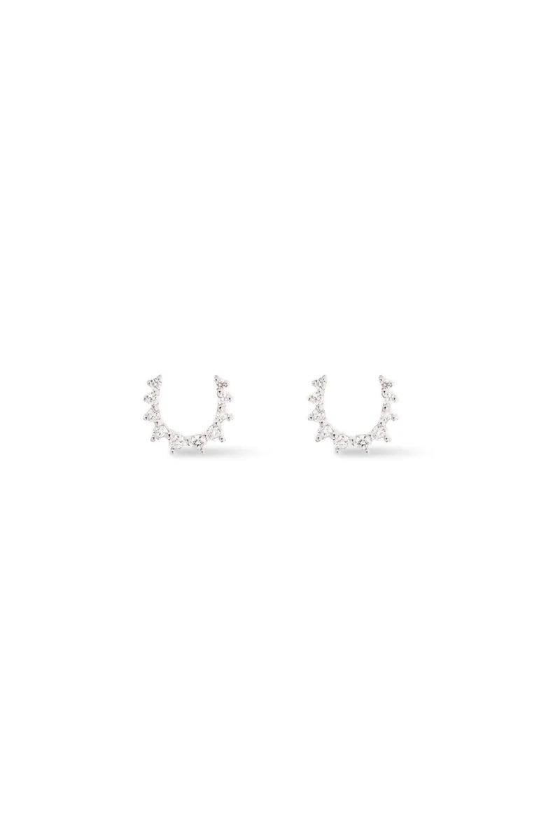 Confidence Earrings in 18K Gold with White Diamonds - White Gold