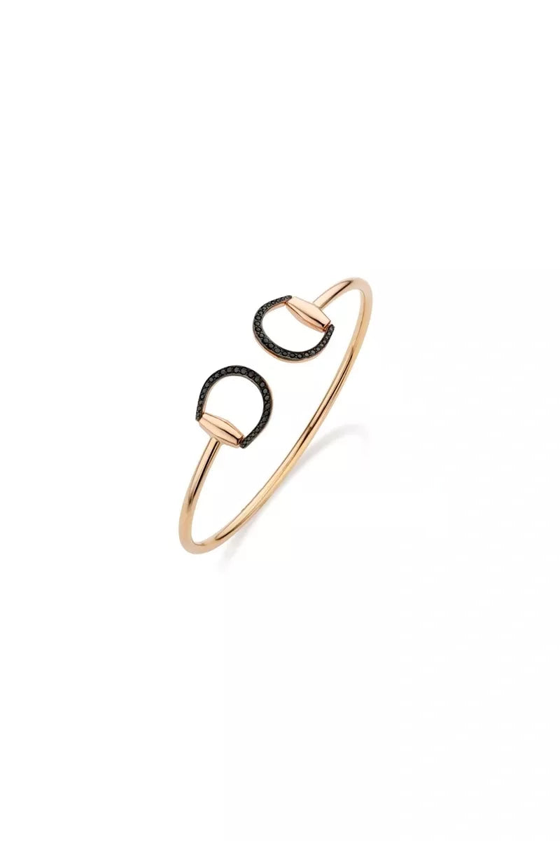 Connection Bangle in Pink Gold with Black Diamonds