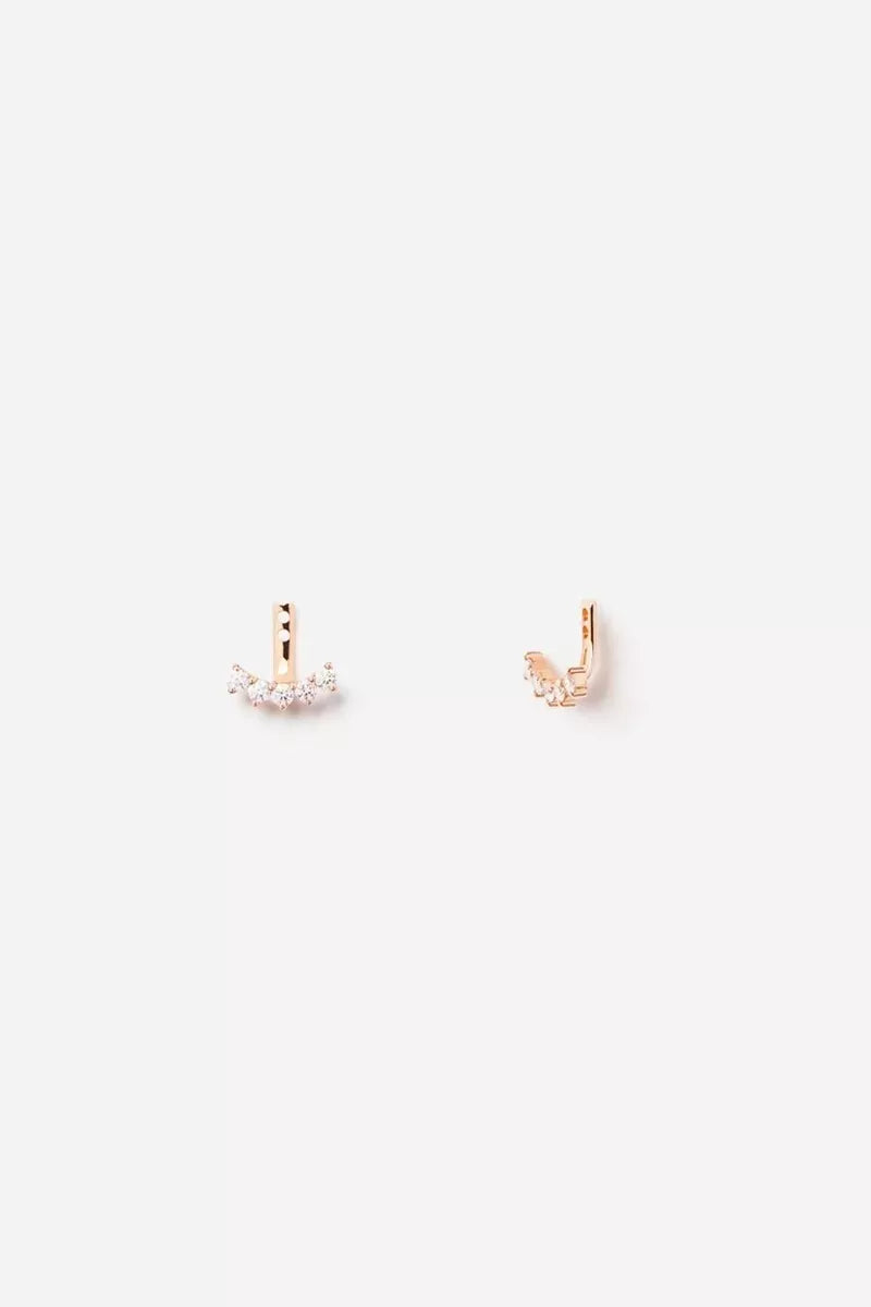 Cuddle Ear Jackets in 18K Gold with White Diamonds - Pink Gold