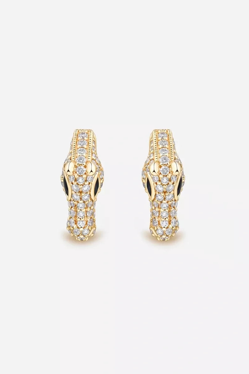 Celebration Horse Head Earrings in 18K Gold with White Diamonds - Yellow Gold