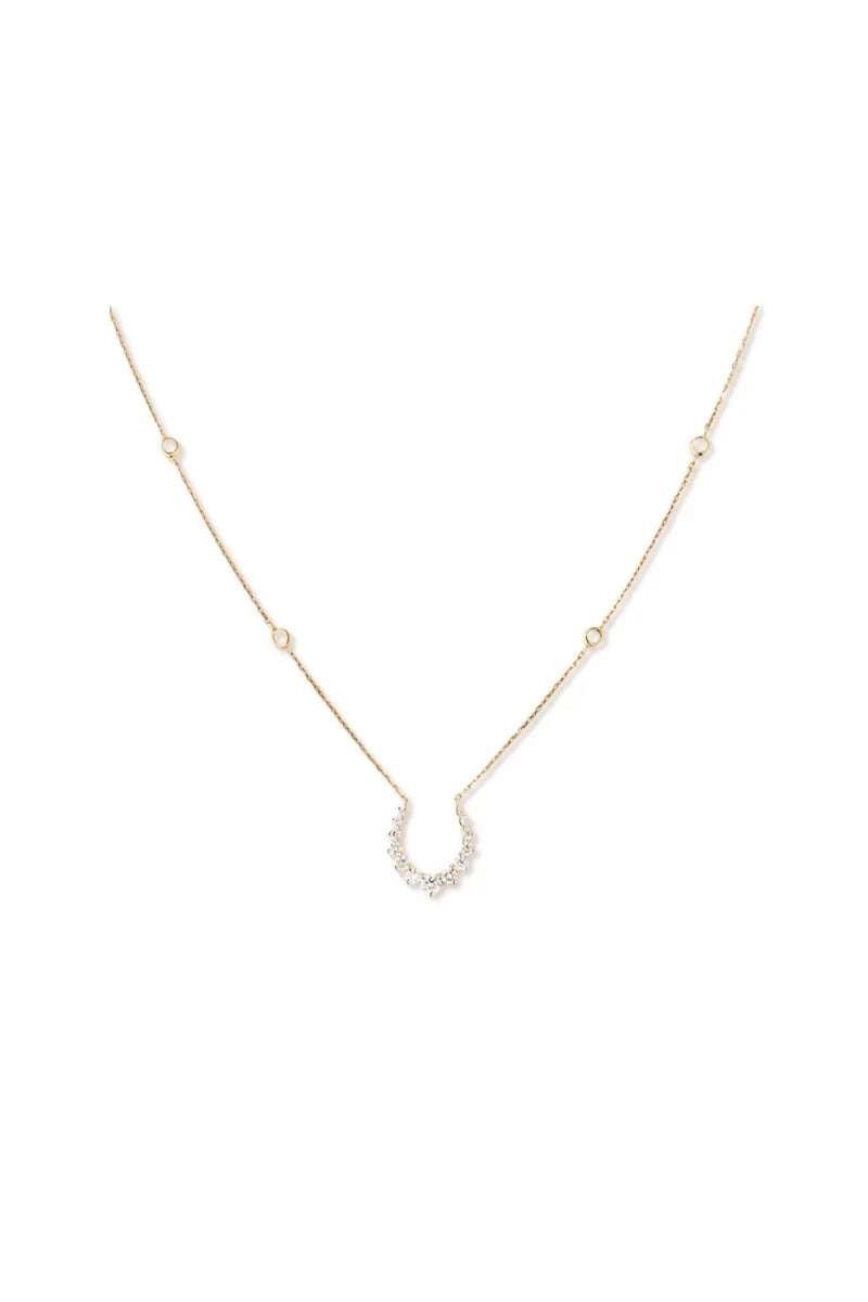 Double Confidence Necklace in 18K Gold with White Diamonds - Yellow Gold