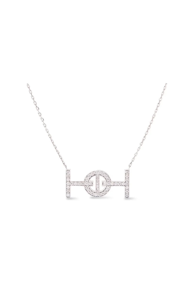 Challenge Necklace in 18K Gold with White Diamonds - White Gold