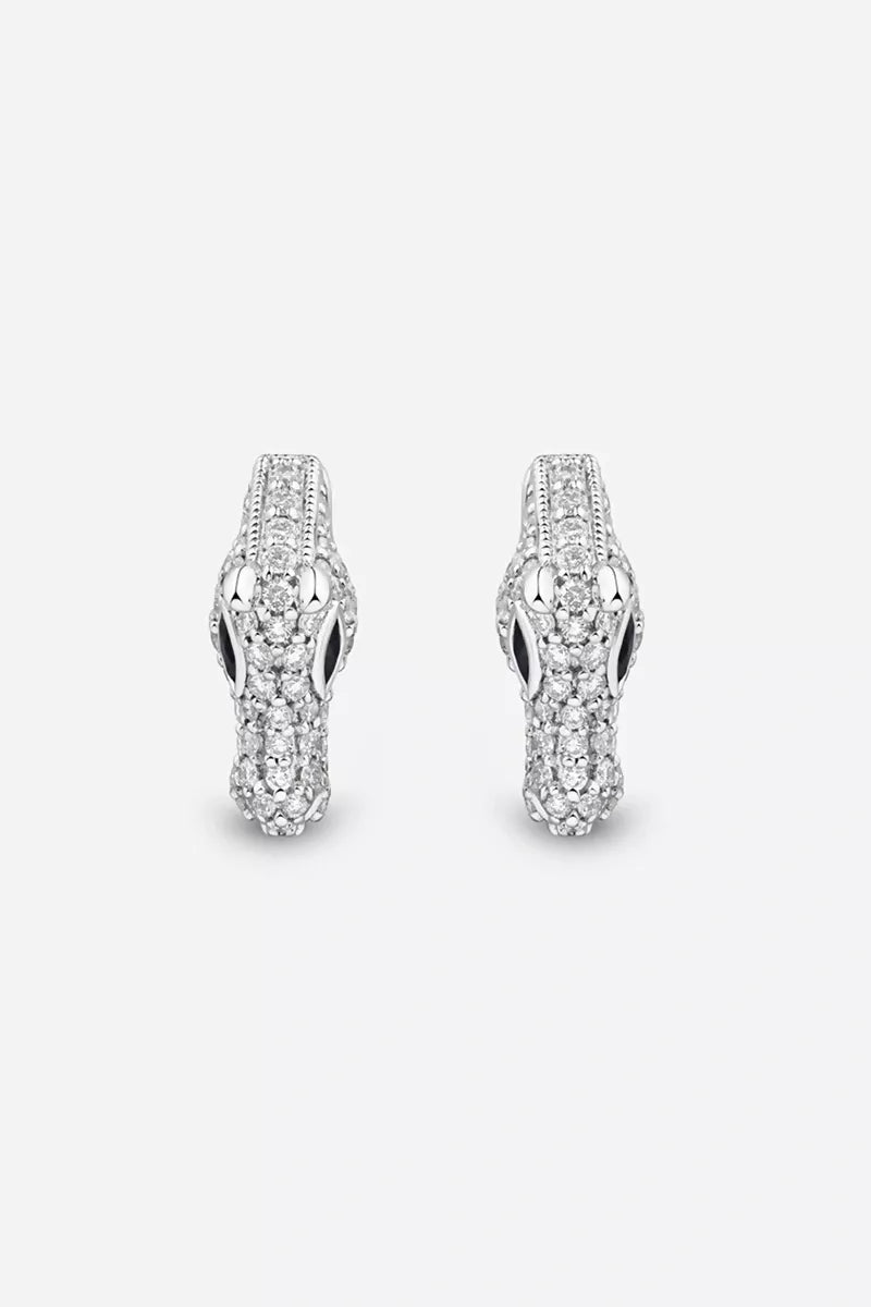 Celebration Horse Head Earrings in 18K Gold with White Diamonds - White Gold
