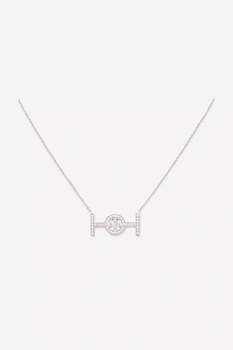 Challenge Necklace in 18K Gold with White Diamonds - White Gold