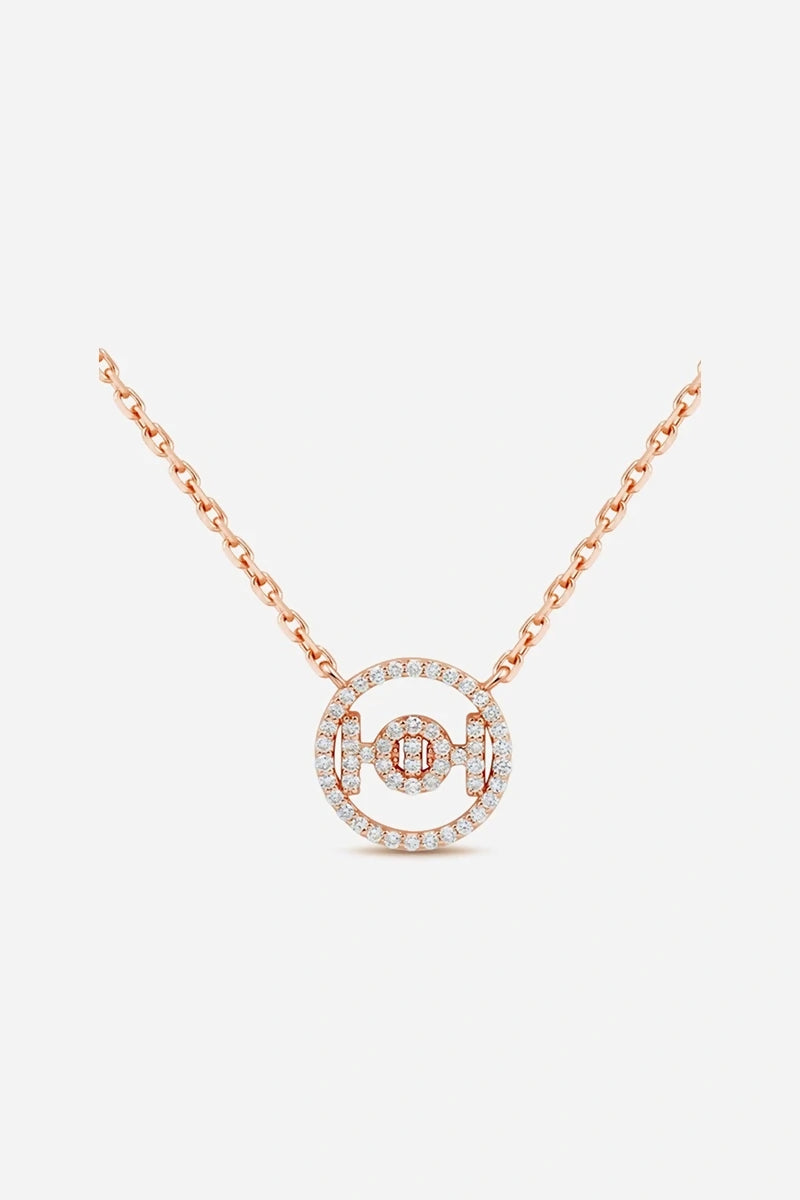 Challenge Necklace in 9K Gold with White Diamonds - Pink Gold