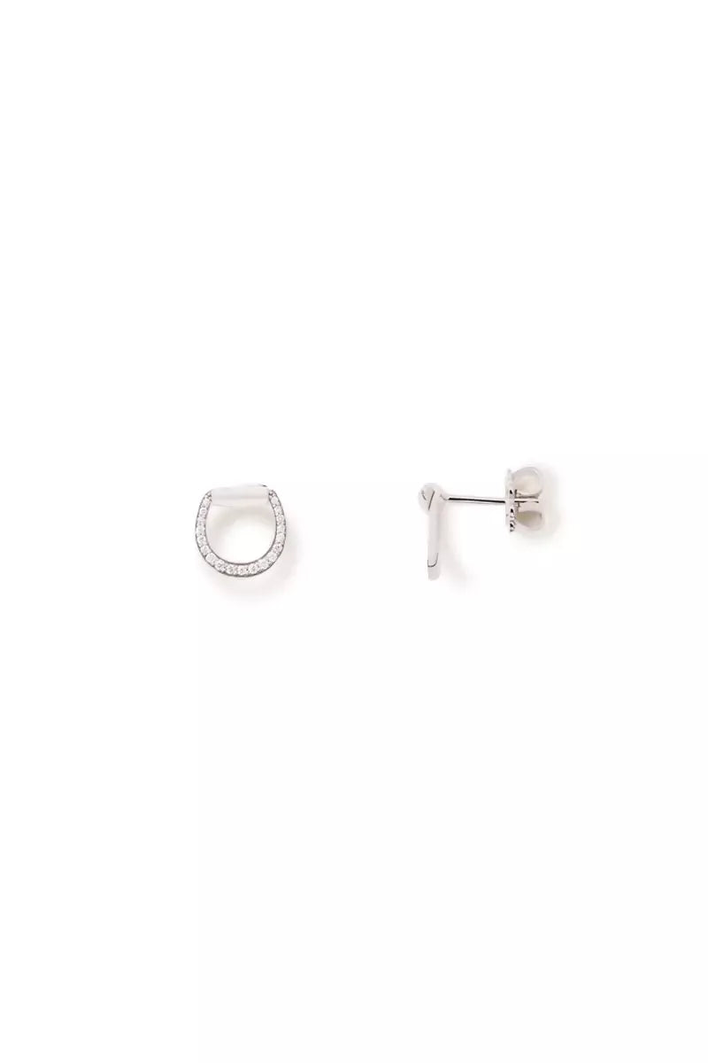 Connection Earrings in 18K Gold with White Diamonds - White Gold