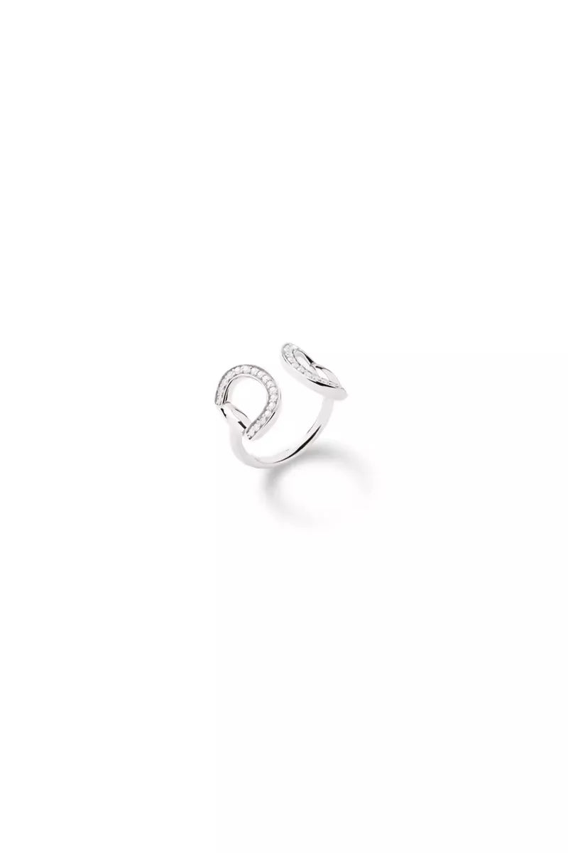 Connection Ring in 18K Gold with White Diamonds - White Gold