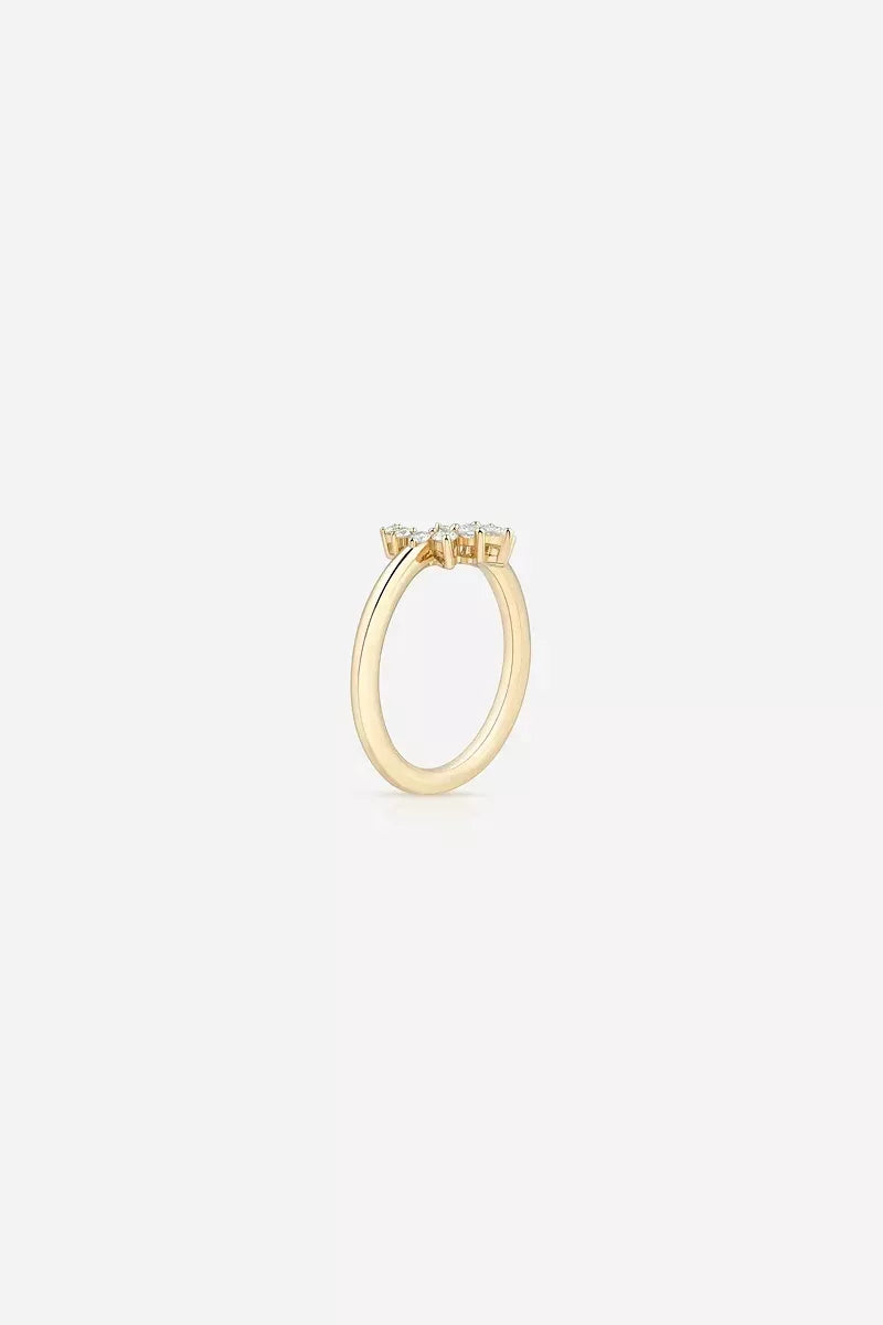 Confidence Ring in 9K Gold with White Diamonds - Yellow Gold