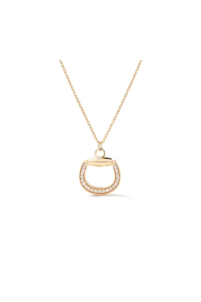 Connection Necklace in 18K Gold with White Diamonds - Yellow Gold