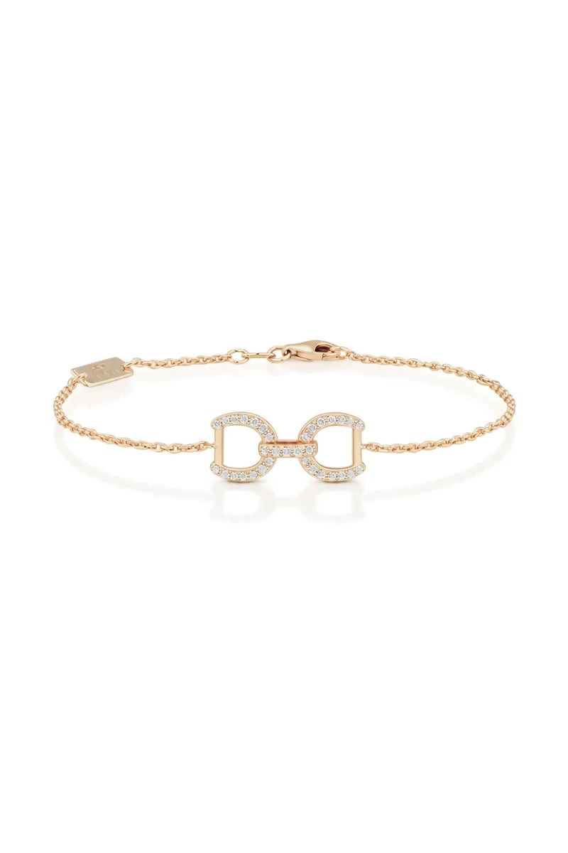 Connection Bracelet in 9K Gold with White Diamonds - Yellow Gold