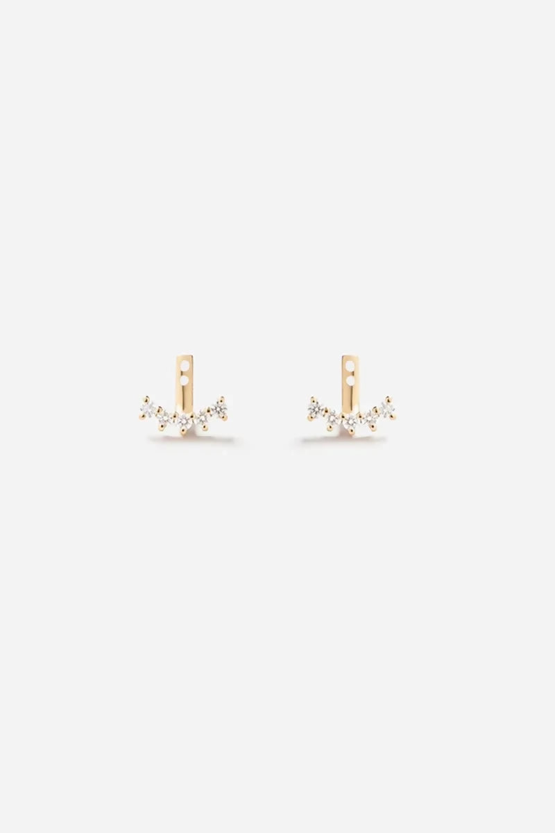 Cuddle Ear Jackets in 18K Gold with White Diamonds - Yellow Gold