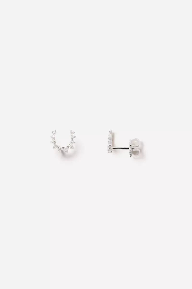 Confidence Earrings in 18K Gold with White Diamonds - White Gold