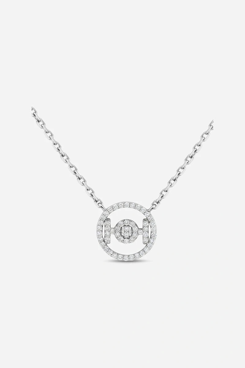 Challenge Necklace in 9K Gold with White Diamonds - White Gold